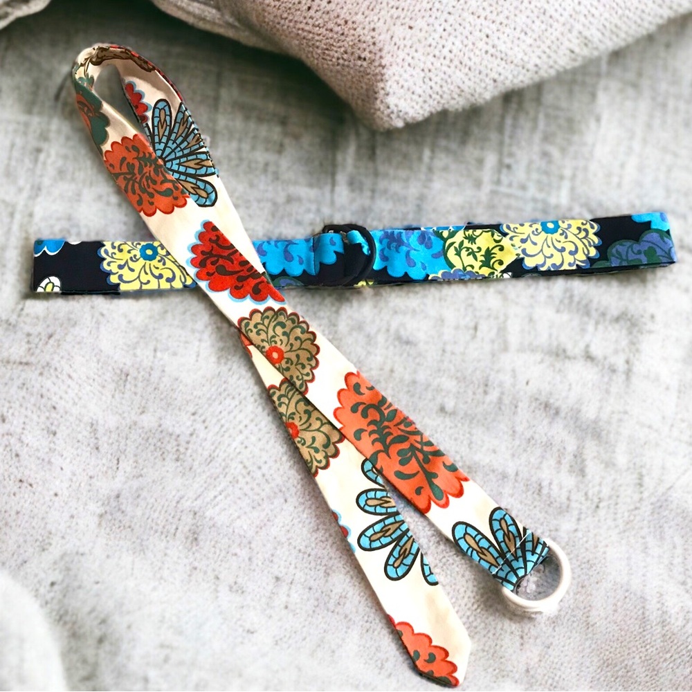 2 Cotton Floral Print Adjustable Belts